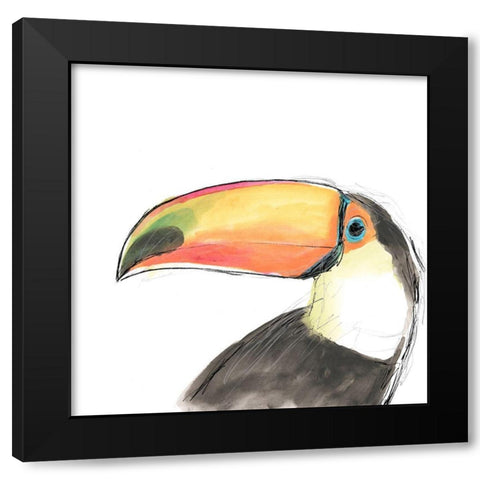 Tropical Bird Portrait III Black Modern Wood Framed Art Print with Double Matting by Vess, June Erica