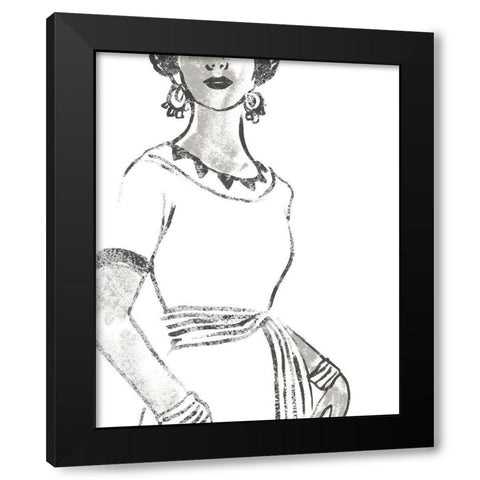 Fashion Plate Power I Black Modern Wood Framed Art Print by Vess, June Erica