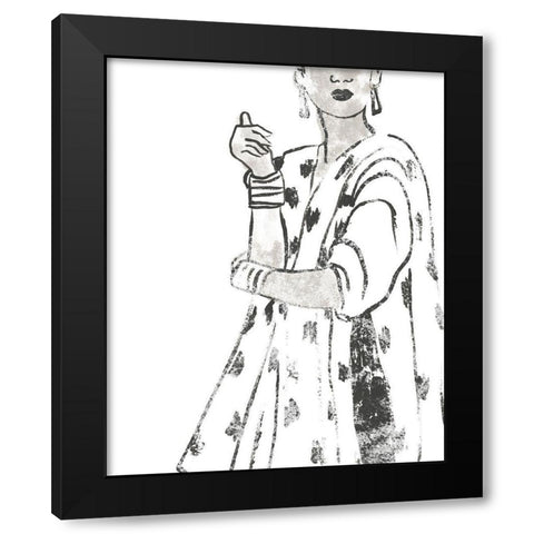 Fashion Plate Power II Black Modern Wood Framed Art Print with Double Matting by Vess, June Erica