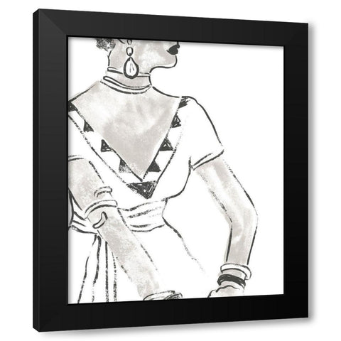 Fashion Plate Power III Black Modern Wood Framed Art Print with Double Matting by Vess, June Erica