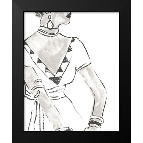 Fashion Plate Power III Black Modern Wood Framed Art Print by Vess, June Erica