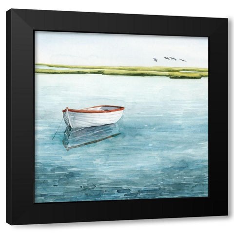 Anchored Bay I Black Modern Wood Framed Art Print with Double Matting by Popp, Grace