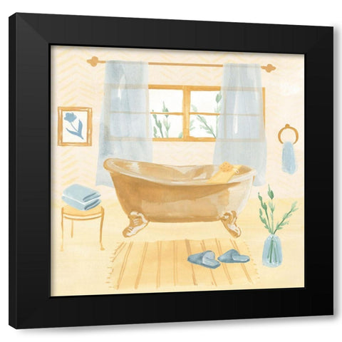 Golden Bath II Black Modern Wood Framed Art Print by Warren, Annie