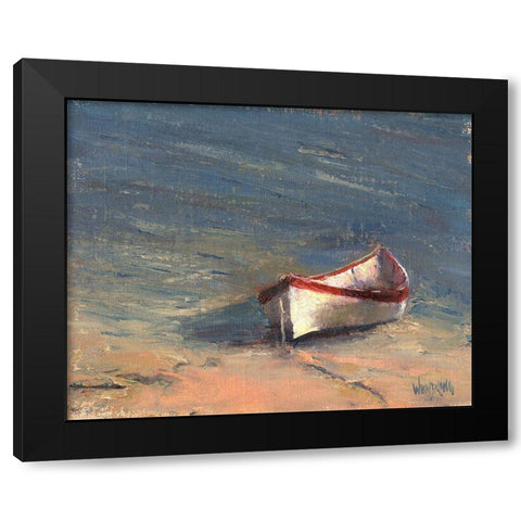 Beached Boat I Black Modern Wood Framed Art Print with Double Matting by Wendling, Marilyn