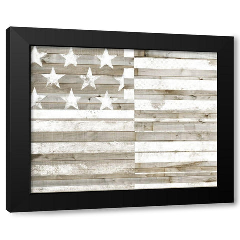 Americana Flag Black Modern Wood Framed Art Print by Studio W