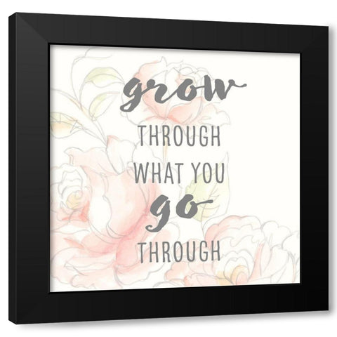 Grow Through I Black Modern Wood Framed Art Print with Double Matting by Studio W