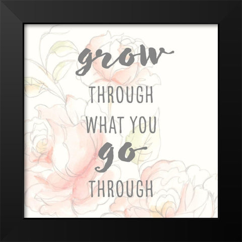Grow Through I Black Modern Wood Framed Art Print by Studio W