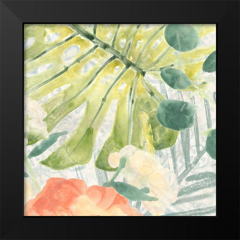 Palm Garden I Black Modern Wood Framed Art Print by Vess, June Erica