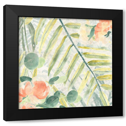 Palm Garden II Black Modern Wood Framed Art Print by Vess, June Erica