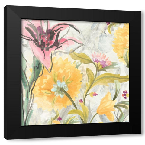 Garden al Fresco II Black Modern Wood Framed Art Print with Double Matting by Vess, June Erica