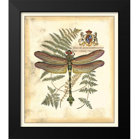 Regal Dragonfly III Black Modern Wood Framed Art Print by Vision Studio