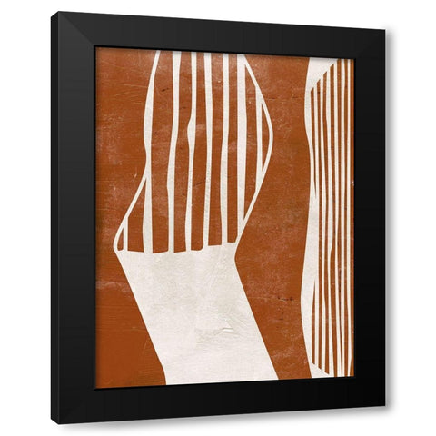Indian Field II Black Modern Wood Framed Art Print with Double Matting by Wang, Melissa