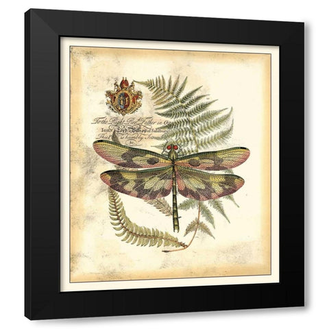 Regal Dragonfly IV Black Modern Wood Framed Art Print by Vision Studio