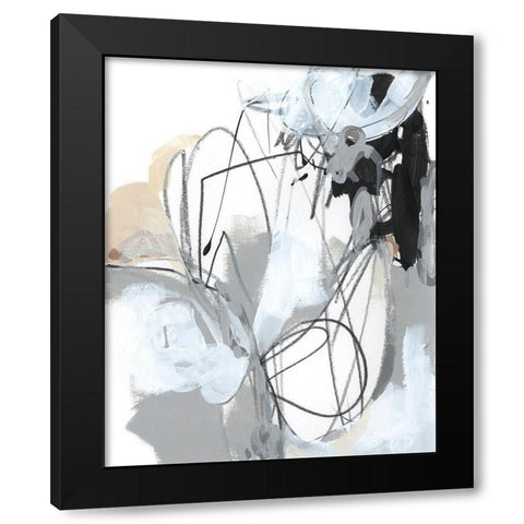 Tangled Threads I Black Modern Wood Framed Art Print by Vess, June Erica