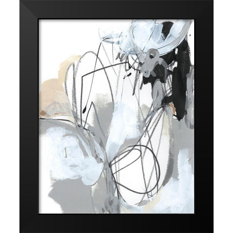 Tangled Threads I Black Modern Wood Framed Art Print by Vess, June Erica