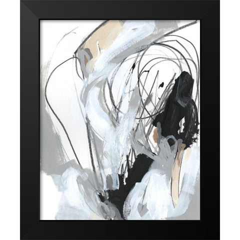 Tangled Threads II Black Modern Wood Framed Art Print by Vess, June Erica