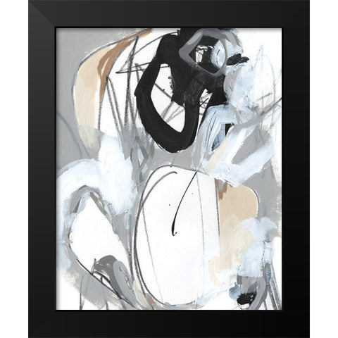 Tangled Threads IV Black Modern Wood Framed Art Print by Vess, June Erica