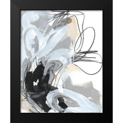Tangled Threads V Black Modern Wood Framed Art Print by Vess, June Erica