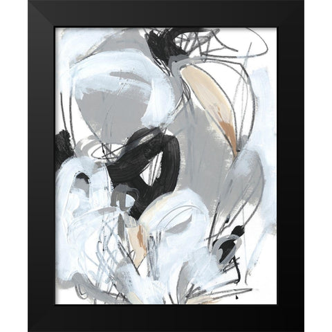 Tangled Threads VI Black Modern Wood Framed Art Print by Vess, June Erica