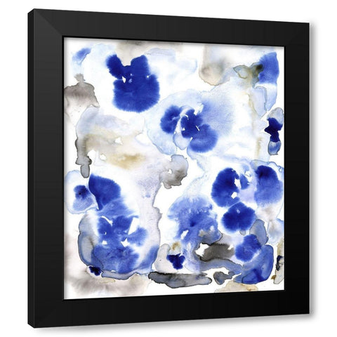 Blue Pansies I Black Modern Wood Framed Art Print with Double Matting by OToole, Tim