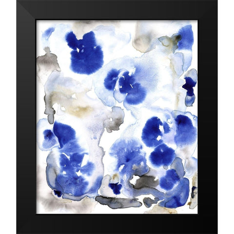 Blue Pansies I Black Modern Wood Framed Art Print by OToole, Tim