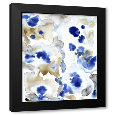 Blue Pansies II Black Modern Wood Framed Art Print by OToole, Tim