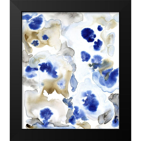 Blue Pansies II Black Modern Wood Framed Art Print by OToole, Tim