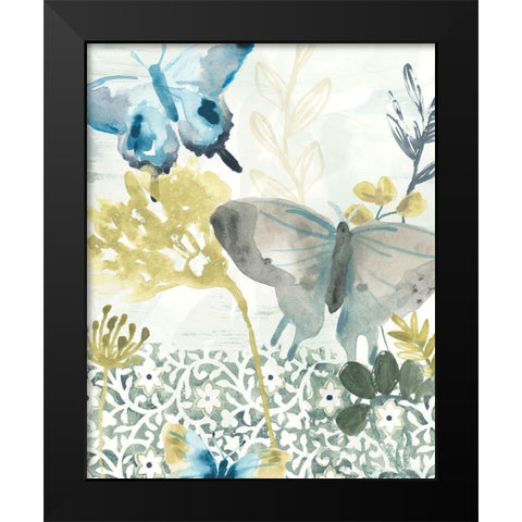 Butterfly Concerto I Black Modern Wood Framed Art Print by Vess, June Erica