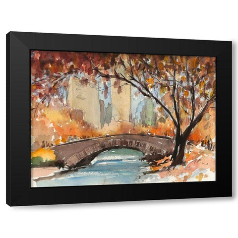 Autumn in New York - Study I Black Modern Wood Framed Art Print with Double Matting by Dixon, Samuel