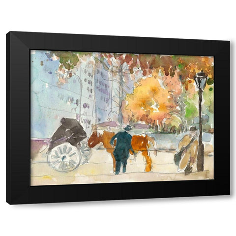 Autumn in New York - Study II Black Modern Wood Framed Art Print with Double Matting by Dixon, Samuel