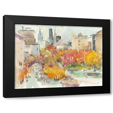 Autumn in New York - Study III Black Modern Wood Framed Art Print with Double Matting by Dixon, Samuel