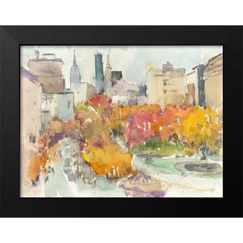 Autumn in New York - Study III Black Modern Wood Framed Art Print by Dixon, Samuel
