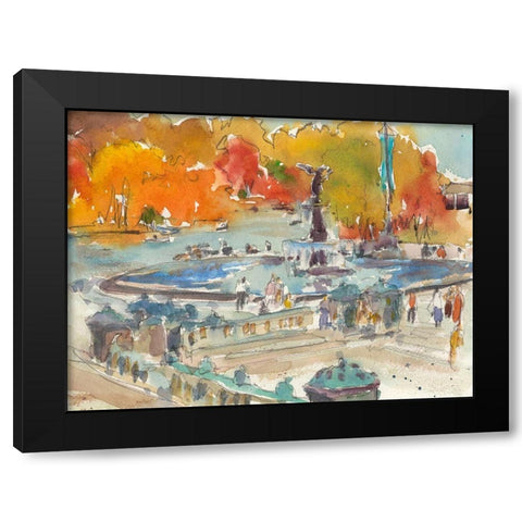 Autumn in New York - Study IV Black Modern Wood Framed Art Print with Double Matting by Dixon, Samuel