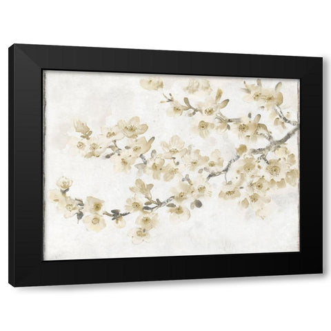 Neutral Cherry Blossom Composition I Black Modern Wood Framed Art Print by OToole, Tim