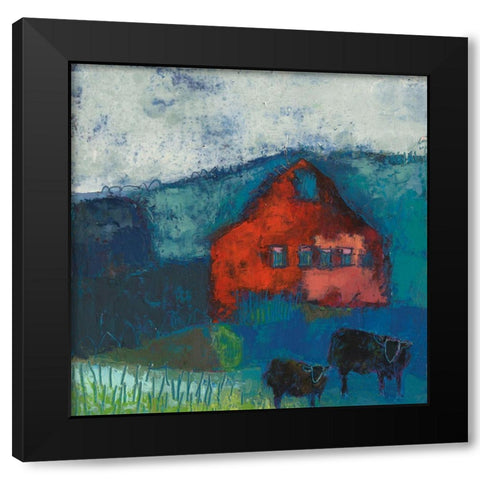 Bremen Bluff Barn Black Modern Wood Framed Art Print with Double Matting by Jachimiec, Sue