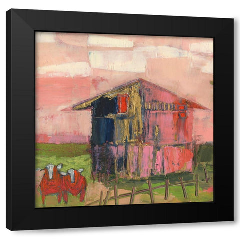 Buckingham Barn Black Modern Wood Framed Art Print with Double Matting by Jachimiec, Sue