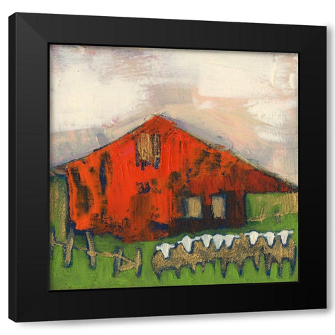 Rice Barn Black Modern Wood Framed Art Print with Double Matting by Jachimiec, Sue