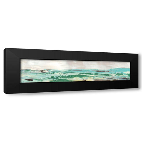 Mint and Aqua Horizon III Black Modern Wood Framed Art Print by Bramma, Lila