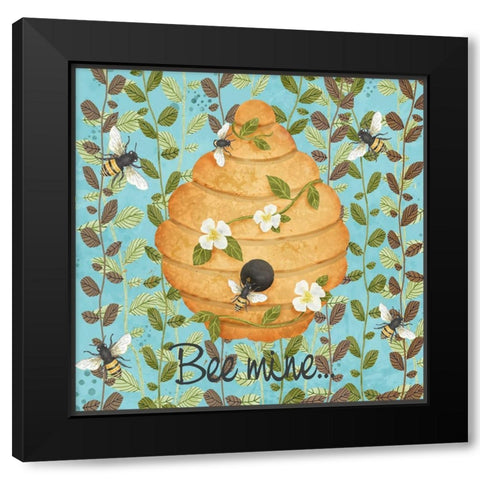 Bees and Honey I Black Modern Wood Framed Art Print with Double Matting by Reynolds, Jade