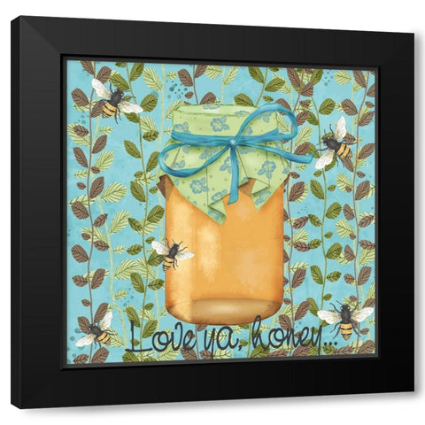 Bees and Honey II Black Modern Wood Framed Art Print with Double Matting by Reynolds, Jade