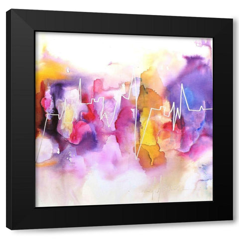 Electro II Black Modern Wood Framed Art Print by Herrera, Leticia