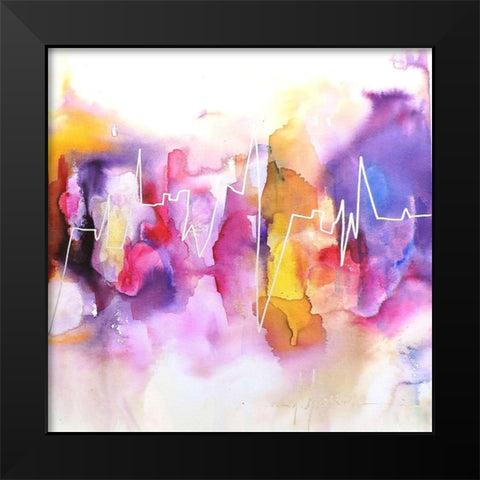Electro II Black Modern Wood Framed Art Print by Herrera, Leticia