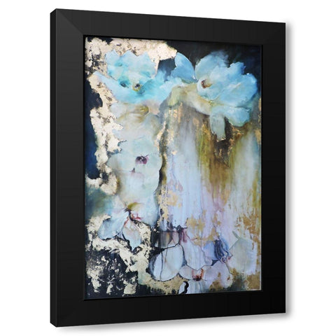 Rosas en las Rocas Black Modern Wood Framed Art Print by Herrera, Leticia