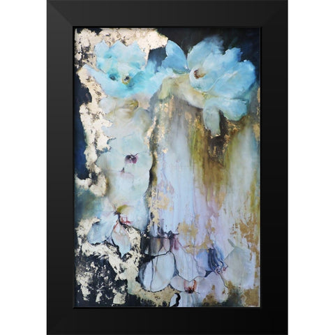 Rosas en las Rocas Black Modern Wood Framed Art Print by Herrera, Leticia
