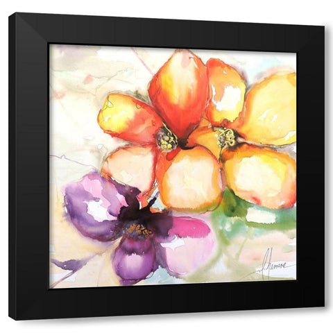 Amigas Black Modern Wood Framed Art Print by Herrera, Leticia