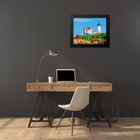 Nubble House I Black Modern Wood Framed Art Print by Kalina, Emily