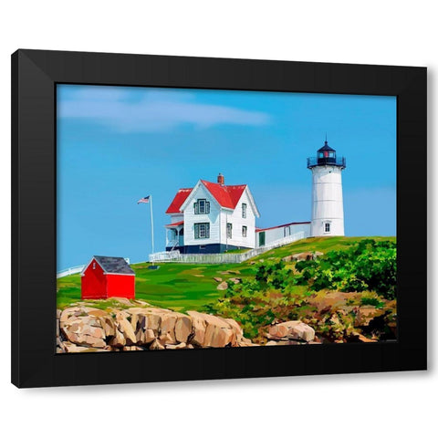 Nubble House I Black Modern Wood Framed Art Print by Kalina, Emily