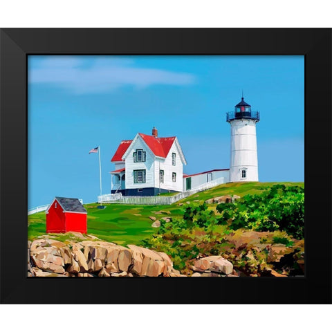 Nubble House I Black Modern Wood Framed Art Print by Kalina, Emily