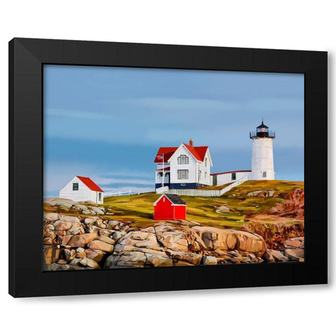 Nubble House II Black Modern Wood Framed Art Print with Double Matting by Kalina, Emily