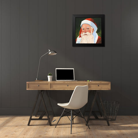 Santa Claus Specs I Black Modern Wood Framed Art Print by Green, Jacob